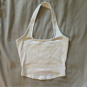 NWOT White Ribbed Halter Top